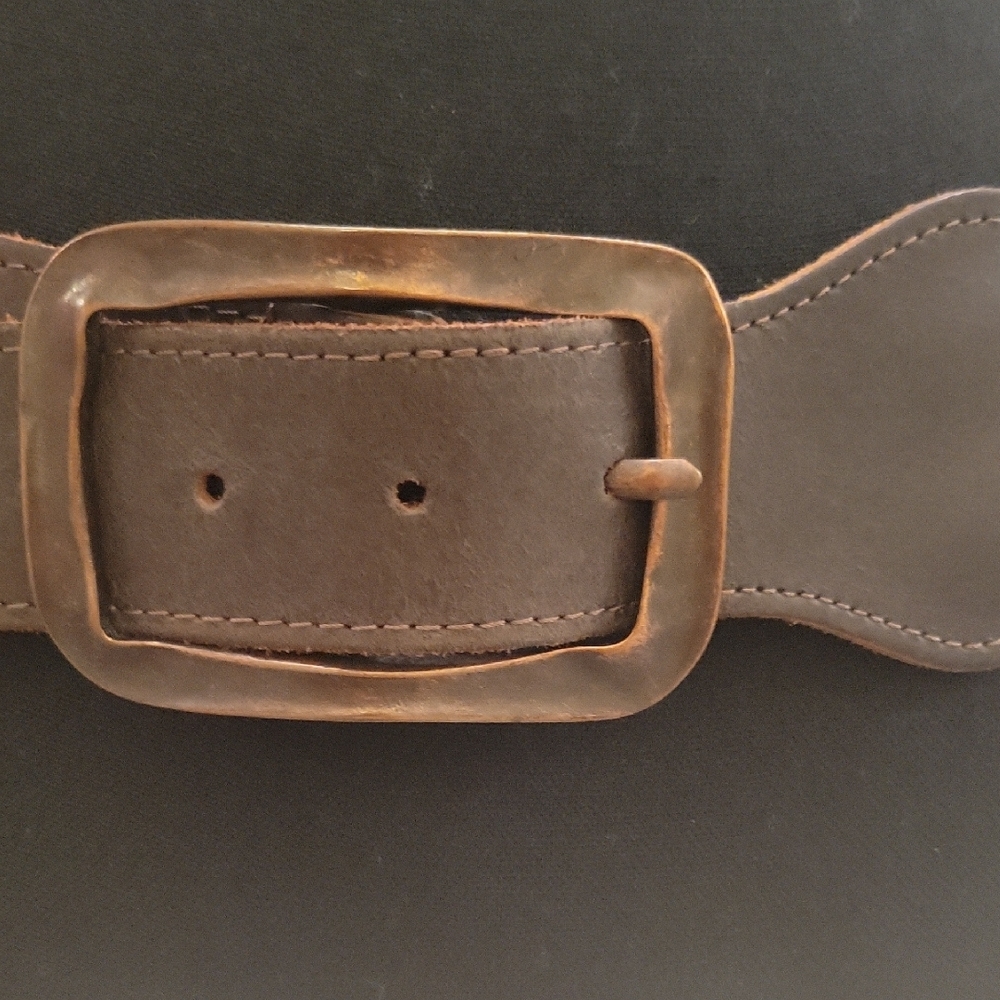 Brown Woven Leather Belt - Picture 2 of 5